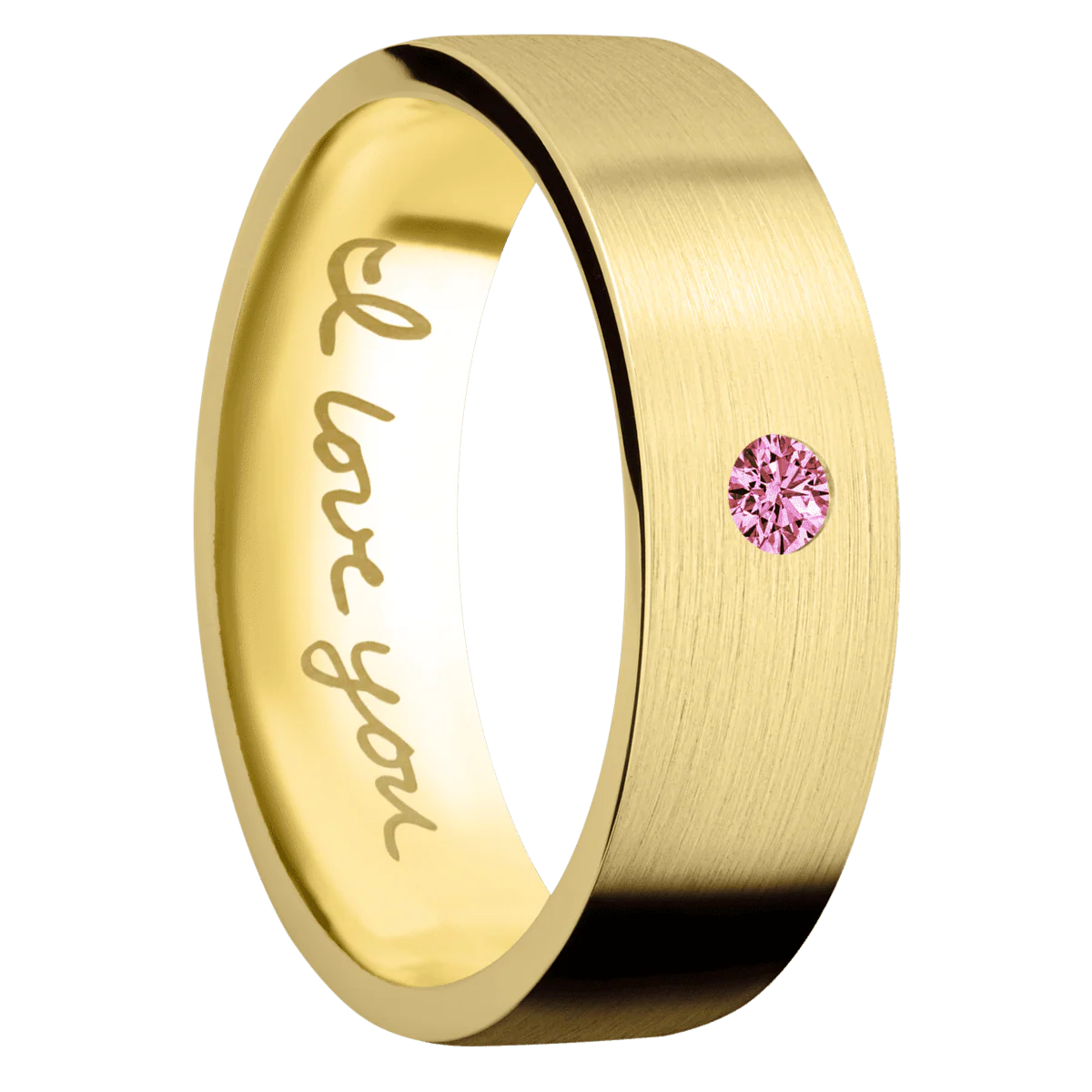 14K Yellow Gold + Satin Finish