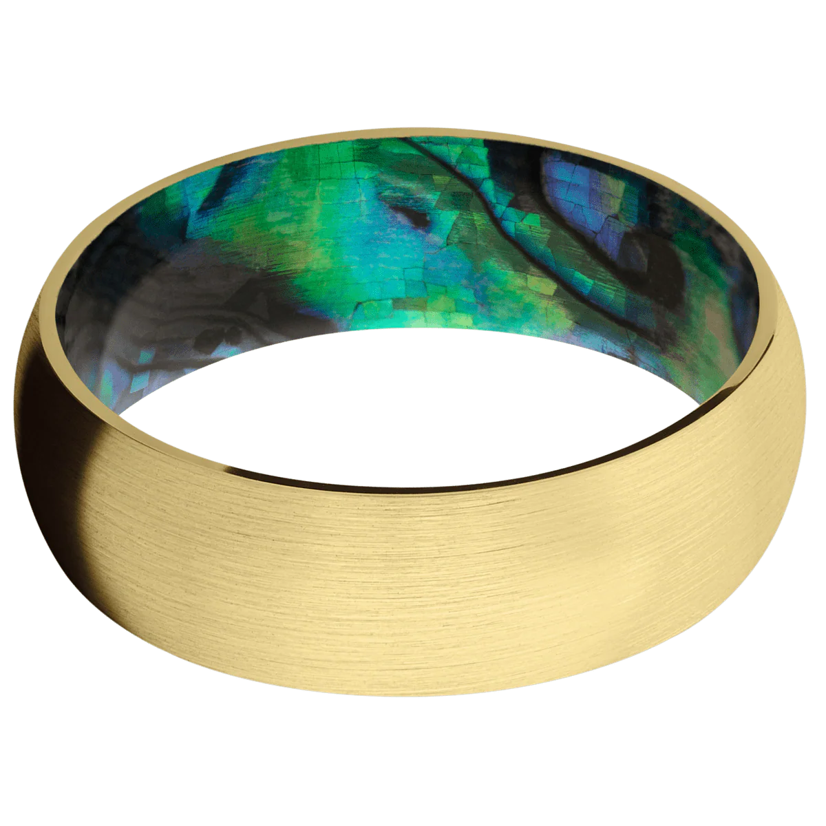 14K Yellow Gold + Satin Finish + Abalone - Image 3