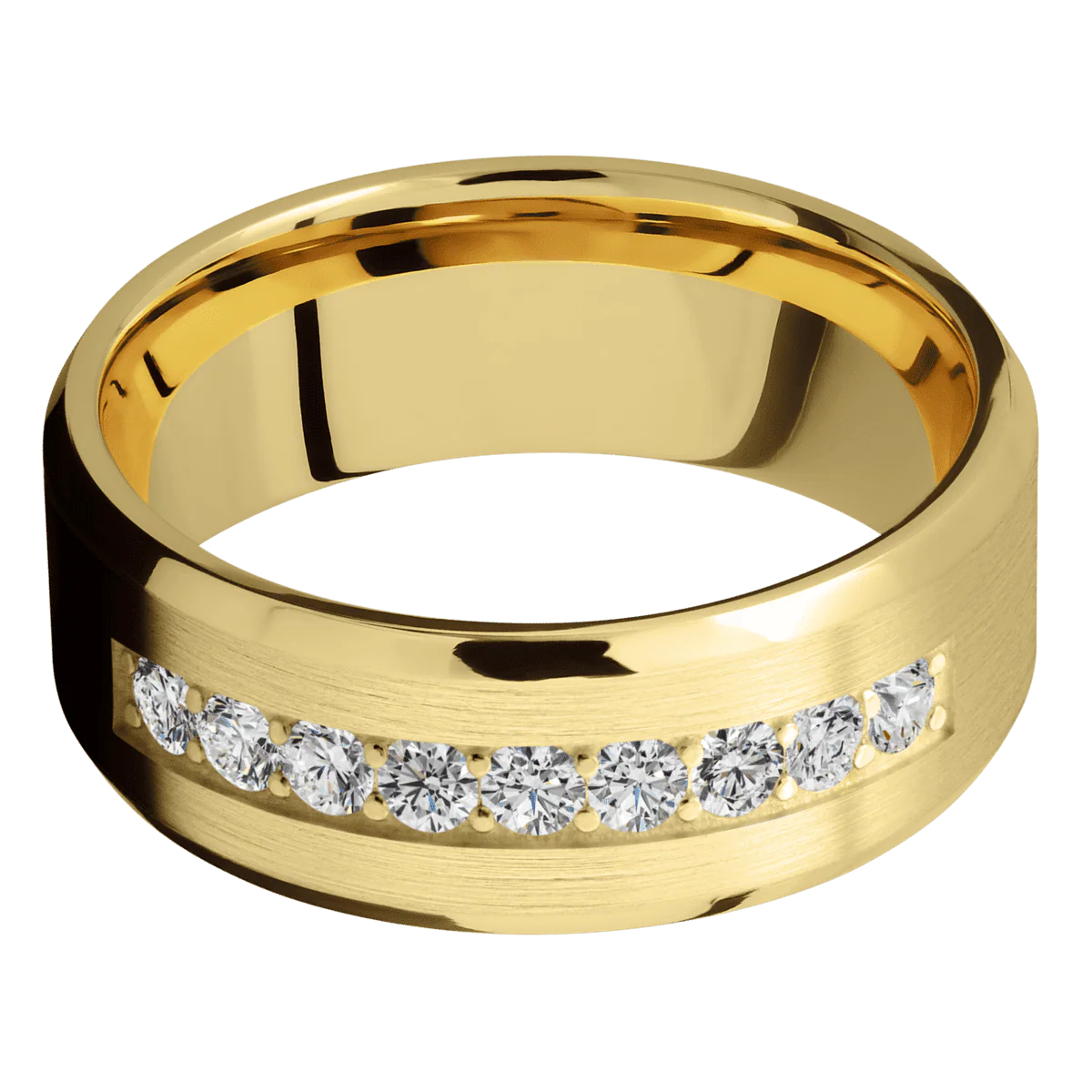 14K Yellow Gold + Satin , Polish Finish - Image 3
