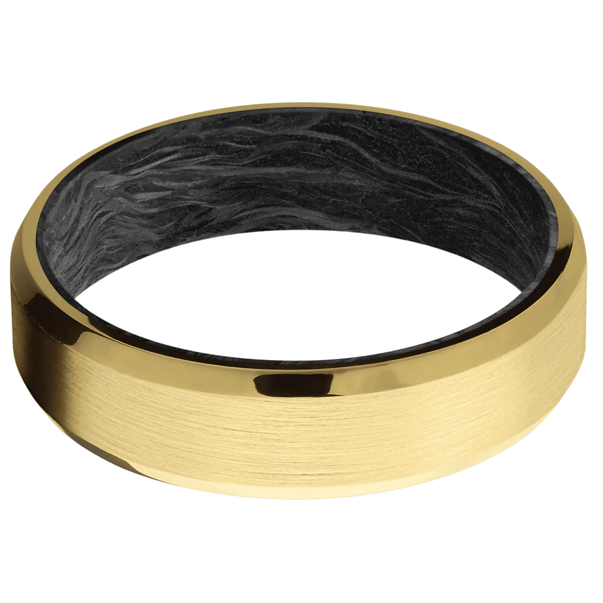 14K Yellow Gold + Satin , Polish Finish + Forged Carbon Fiber - Image 3