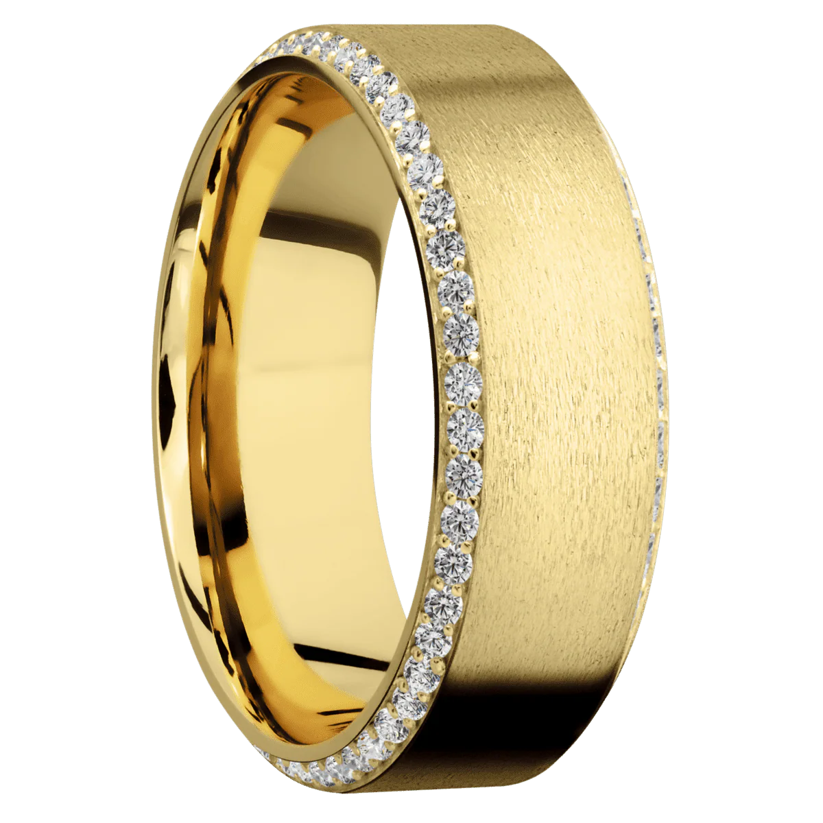 14K Yellow Gold + Stone , Sand Finish