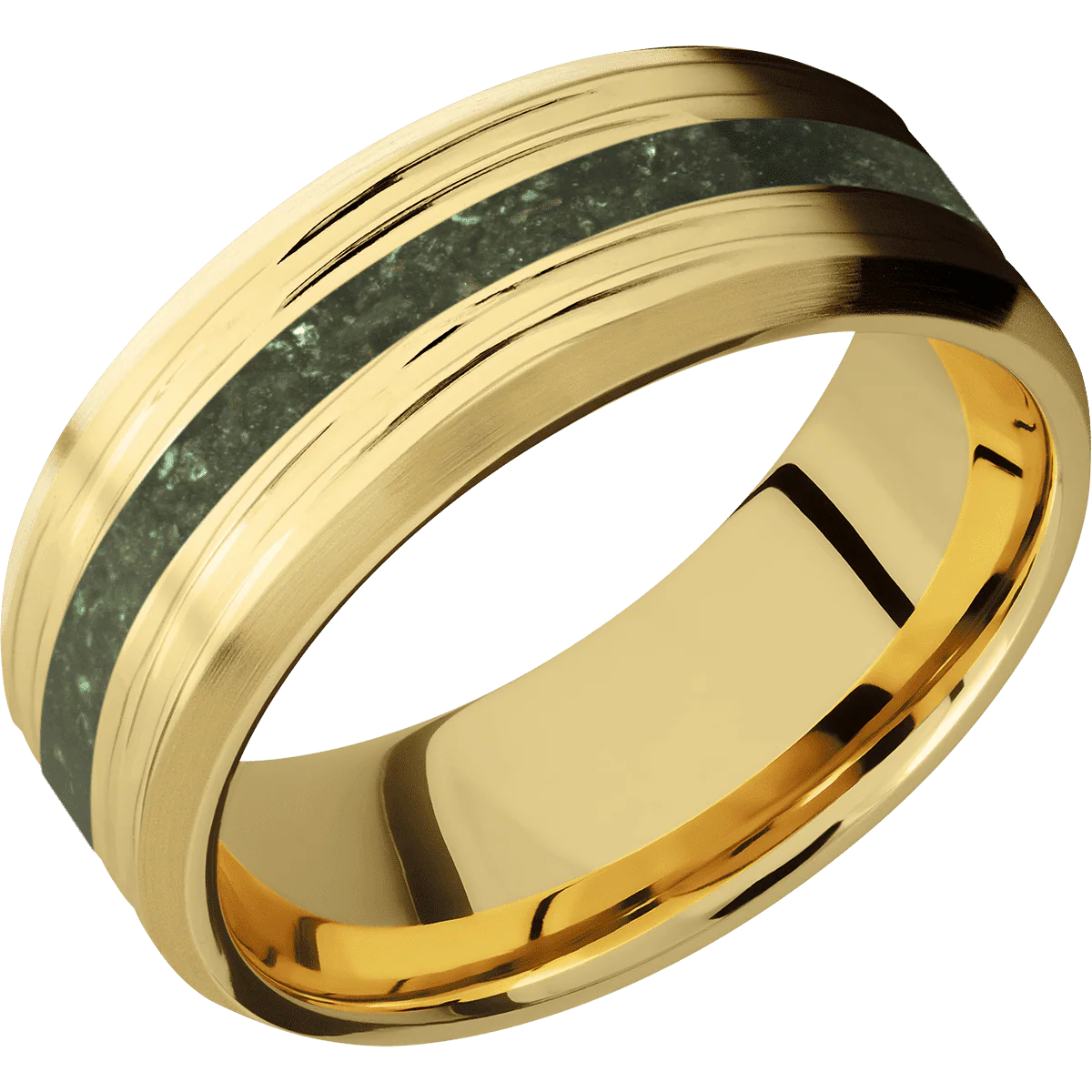 14K Yellow Gold + Treebark3 , Satin Finish - Image 2