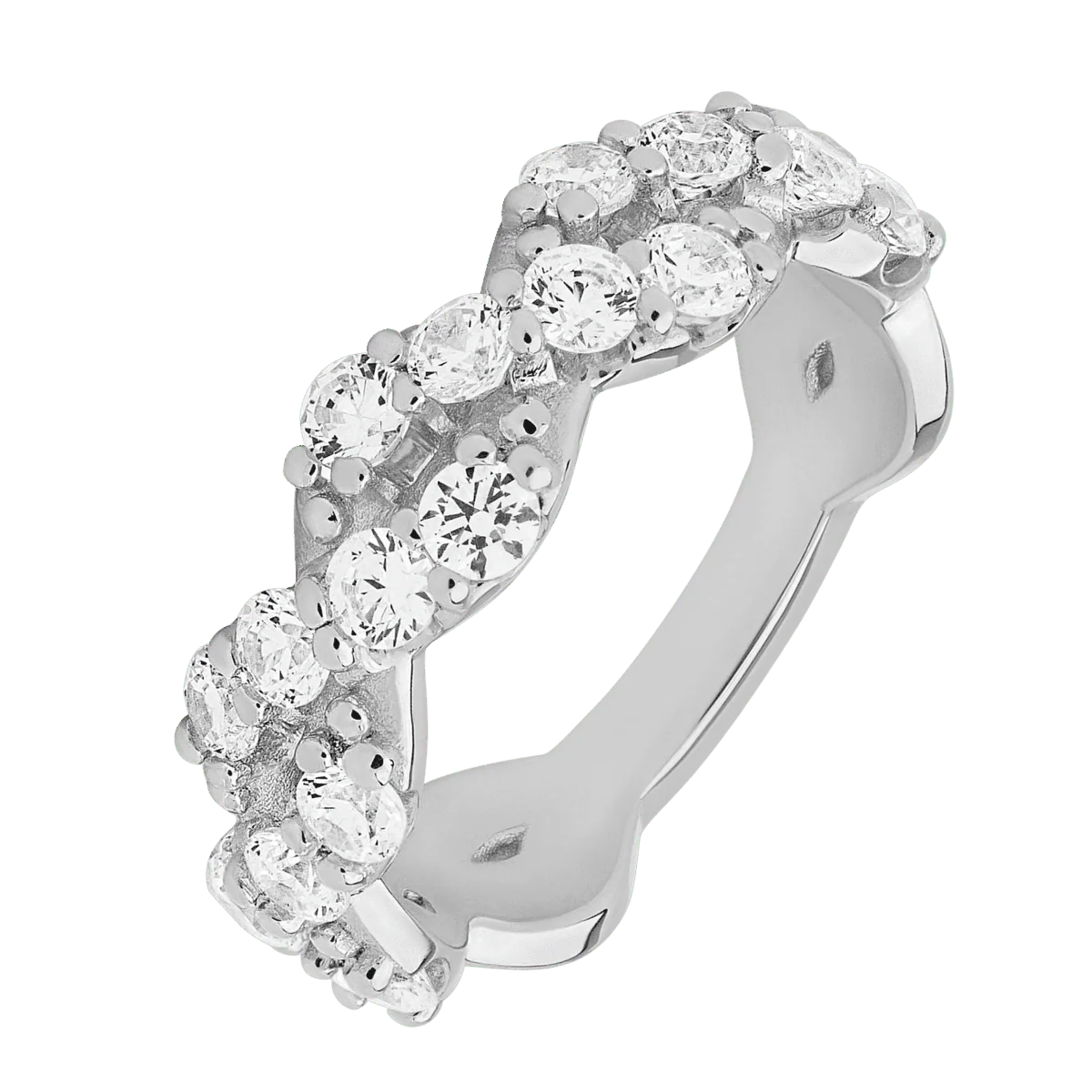 18K White Gold band with 20 Round Lab Grown Diamond (ST) having TCW-1.4
