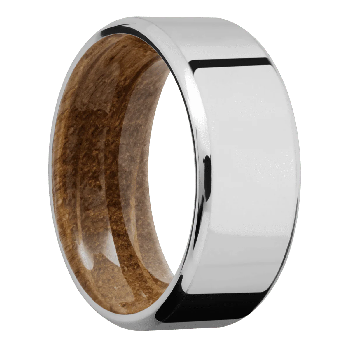 18K White Gold + Polish , Polish Finish + Whiskey Barrel