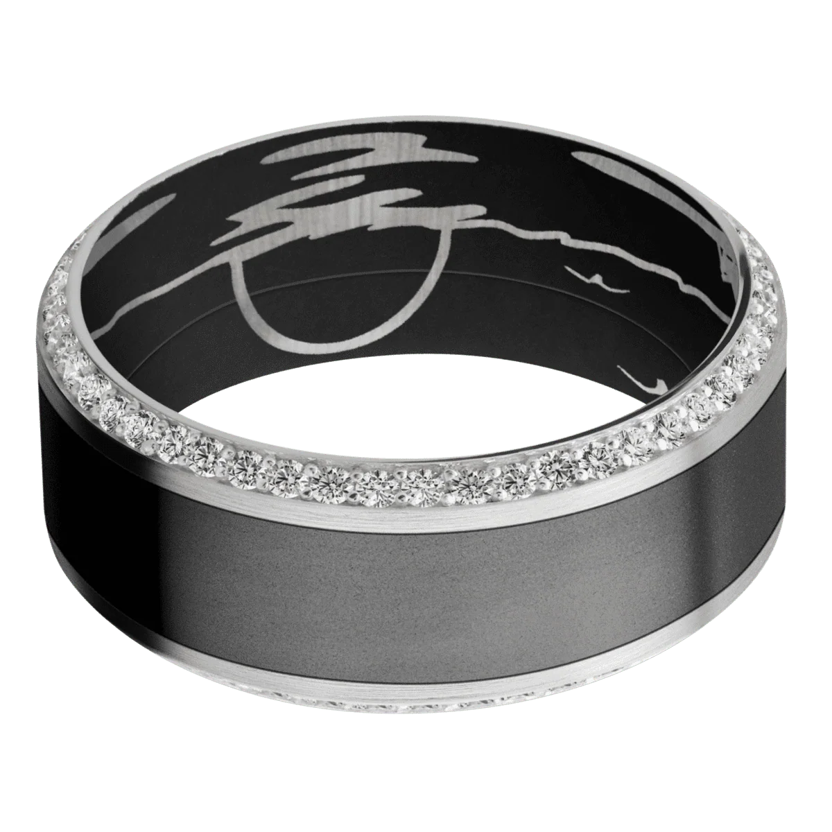 18K White Gold + Satin , Bead Finish + Black - Image 3