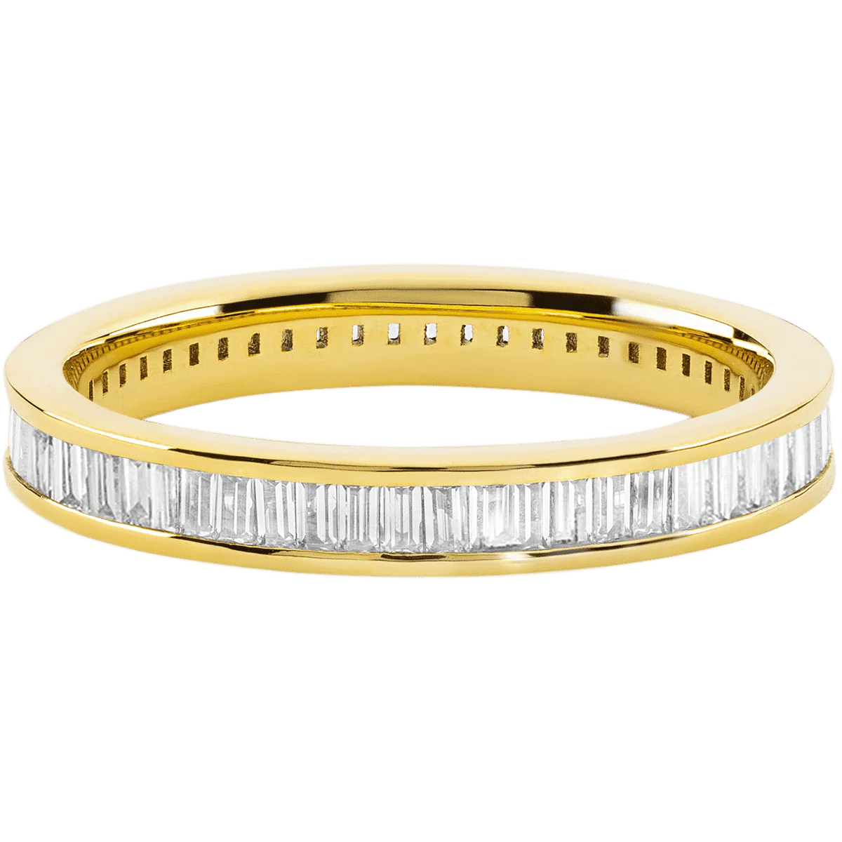 18K Yellow Gold band with 64 Baguette Lab Grown Diamond having TCW-1.28 - Image 2