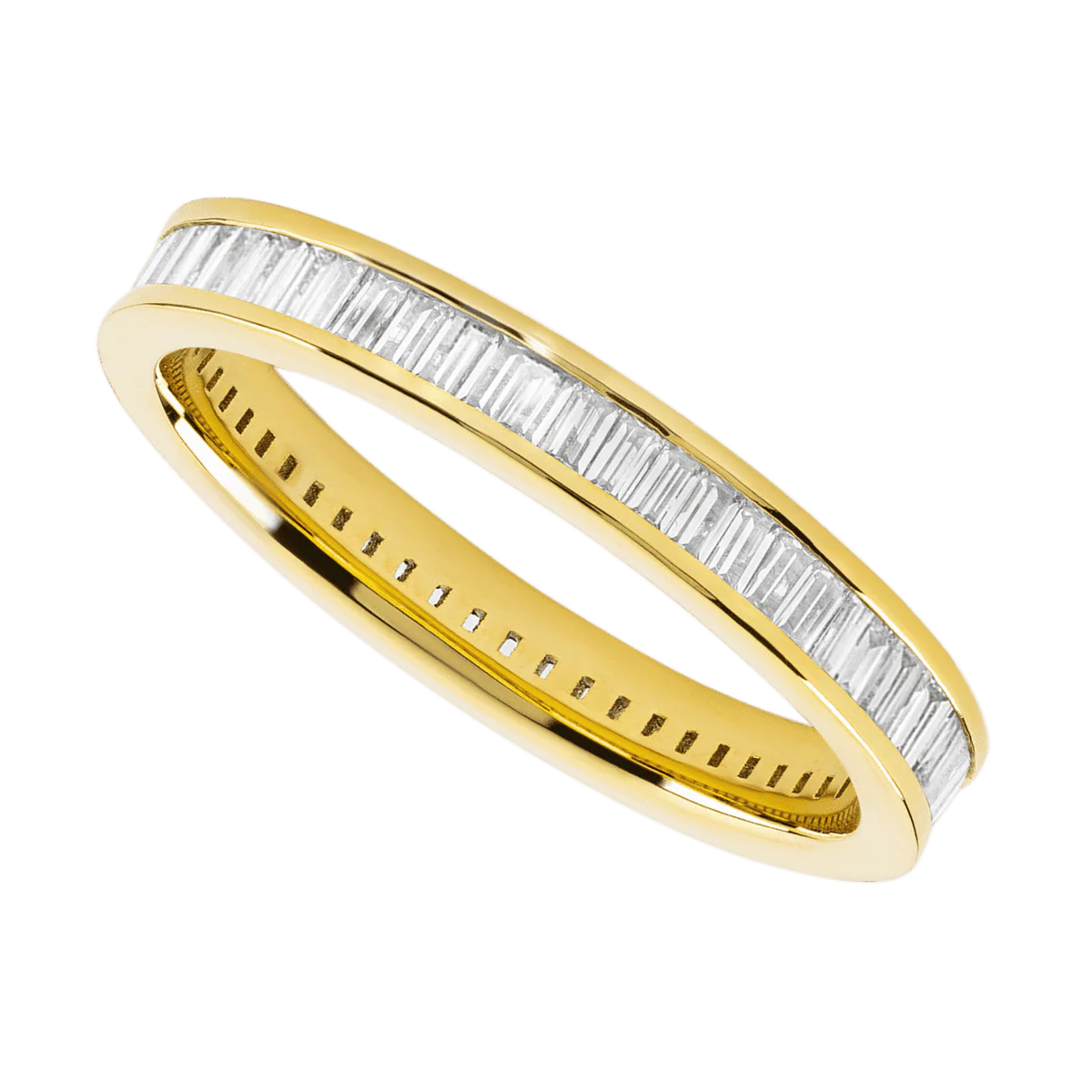 18K Yellow Gold band with 64 Baguette Lab Grown Diamond having TCW-1.28 - Image 3