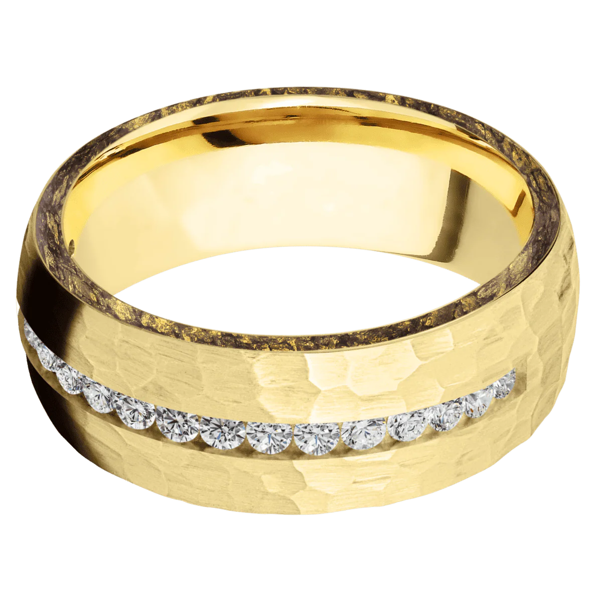 18K Yellow Gold + Hammer Finish - Image 3