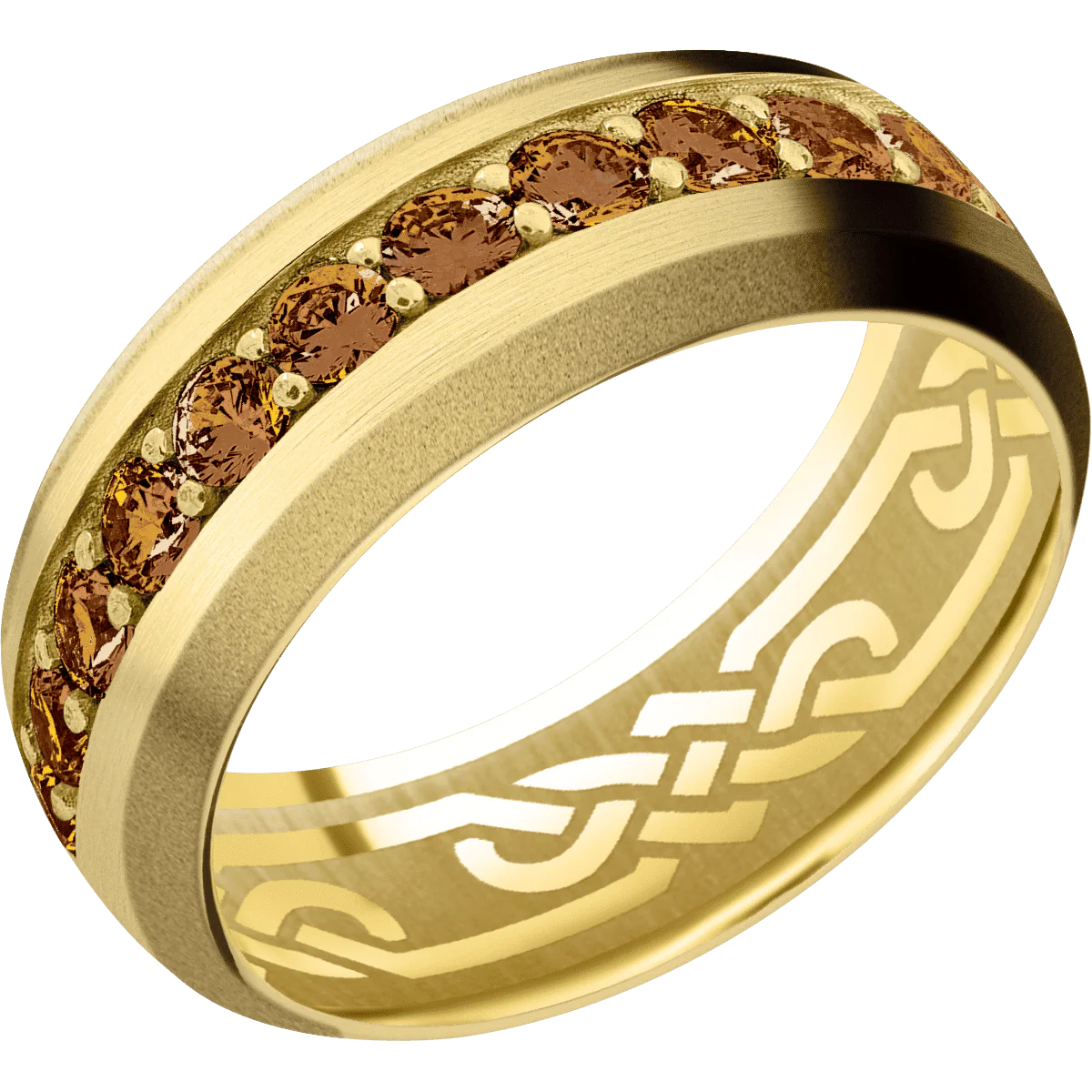 18K Yellow Gold + Satin , Sand Finish - Image 2