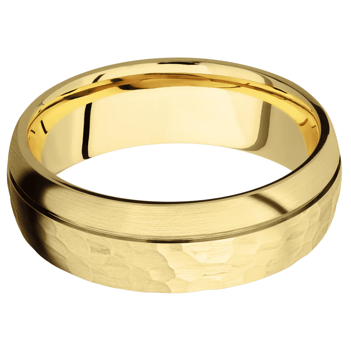 22K Yellow Gold + Hammer , Satin Finish - Image 3