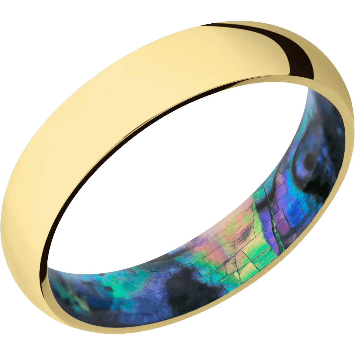 22K Yellow Gold + Polish Finish + Abalone - Image 2
