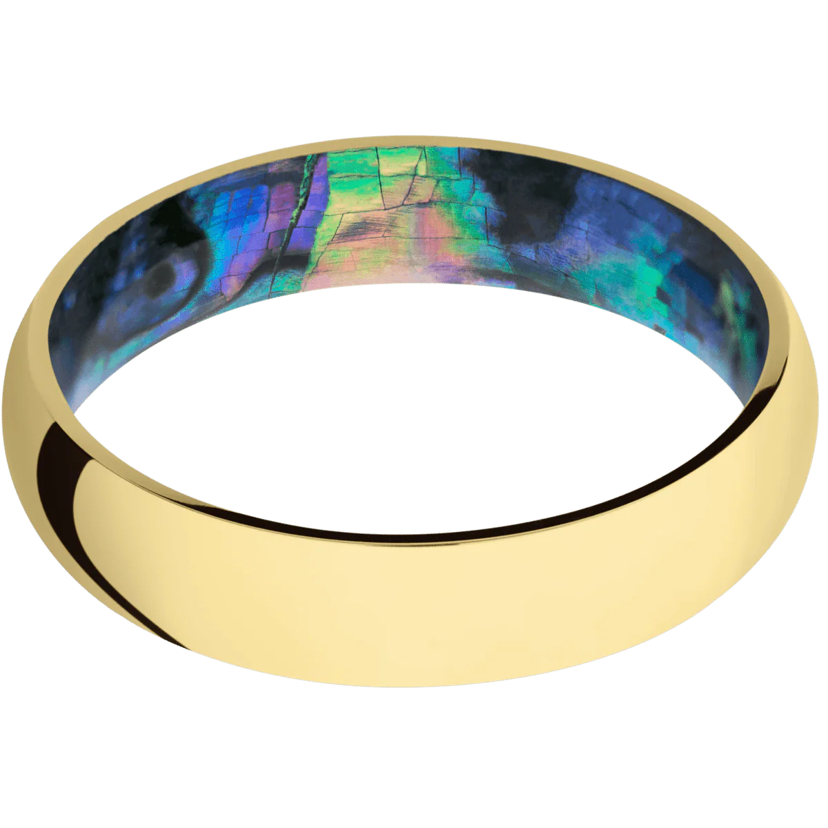 22K Yellow Gold + Polish Finish + Abalone - Image 3