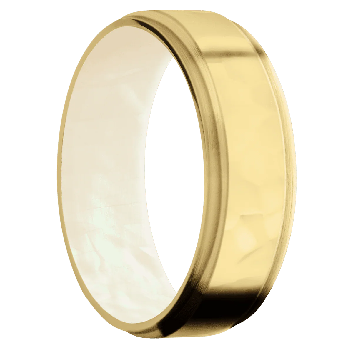 22K Yellow Gold + Rockpolish , Satin Finish + Freshwater Mother of Pearl