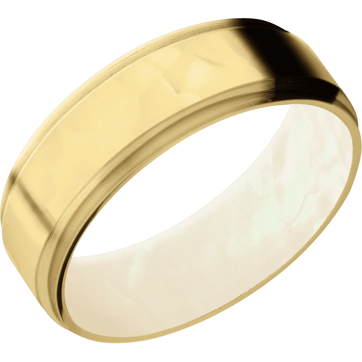 22K Yellow Gold + Rockpolish , Satin Finish + Freshwater Mother of Pearl - Image 2