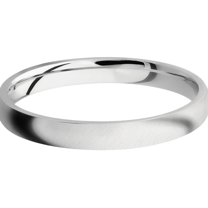 3mm wide Domed Titanium Ring with Angle Satin Finish - Image 3