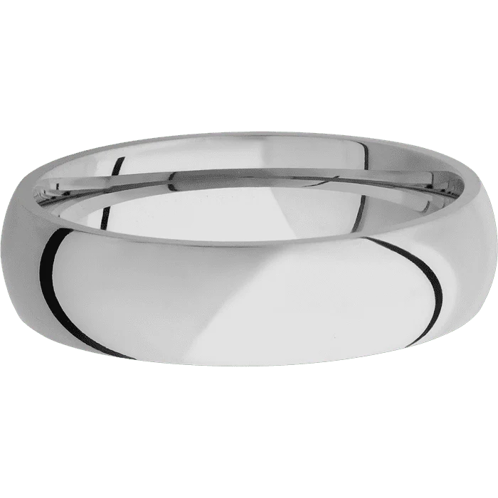 6mm wide Domed Titanium Ring with Polish Finish - Image 3