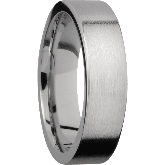 6mm wide Flat Titanium Ring with Satin Finish - Image 2