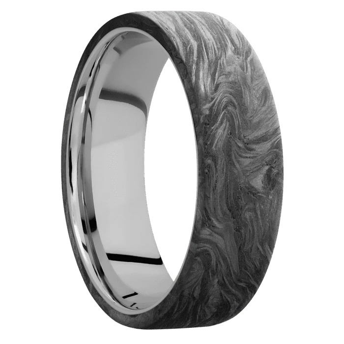 7mm wide Flat Forged Carbon Fiber Ring / Titanium Sleeve - Image 2