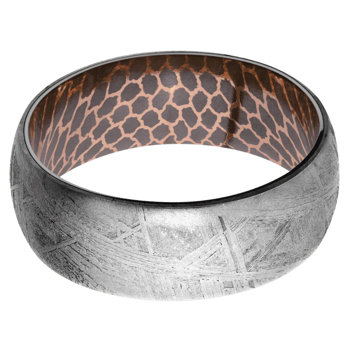 8mm wide Domed Meteorite Ring / Superconductor Sleeve - Image 3