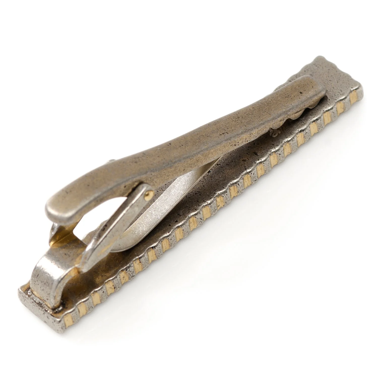 Antique Gold Herringbone Tie Clip - Image 3