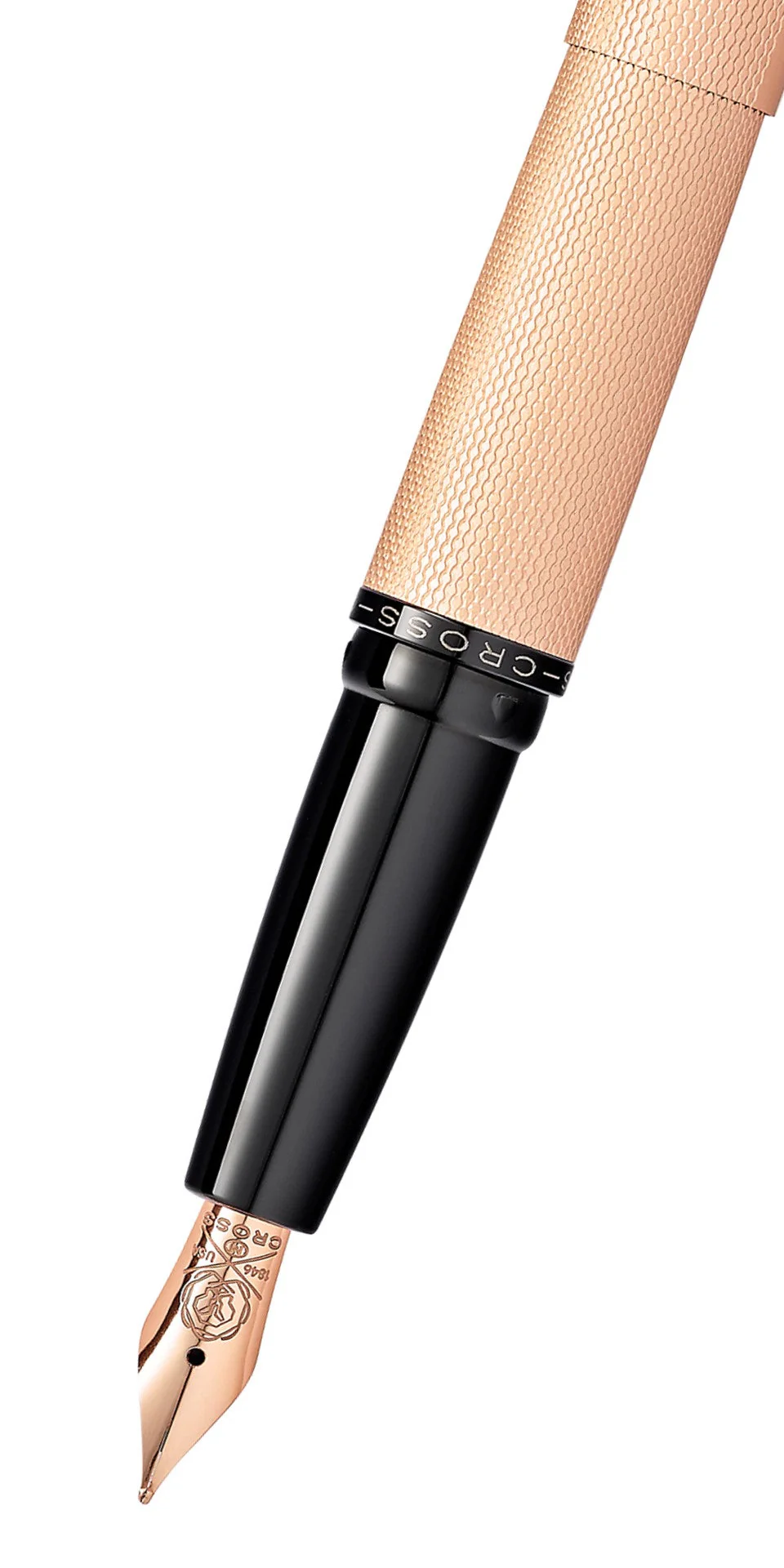 ATX® Brushed Rose Gold Stainless Steel Medium Nib Fountain Pen - Image 2