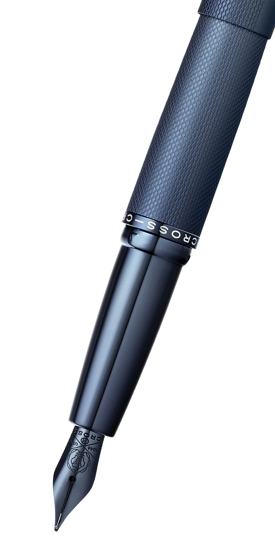 ATX® Sandblasted Dark Blue Stainless Steel Fine Nib Fountain Pen - Image 2