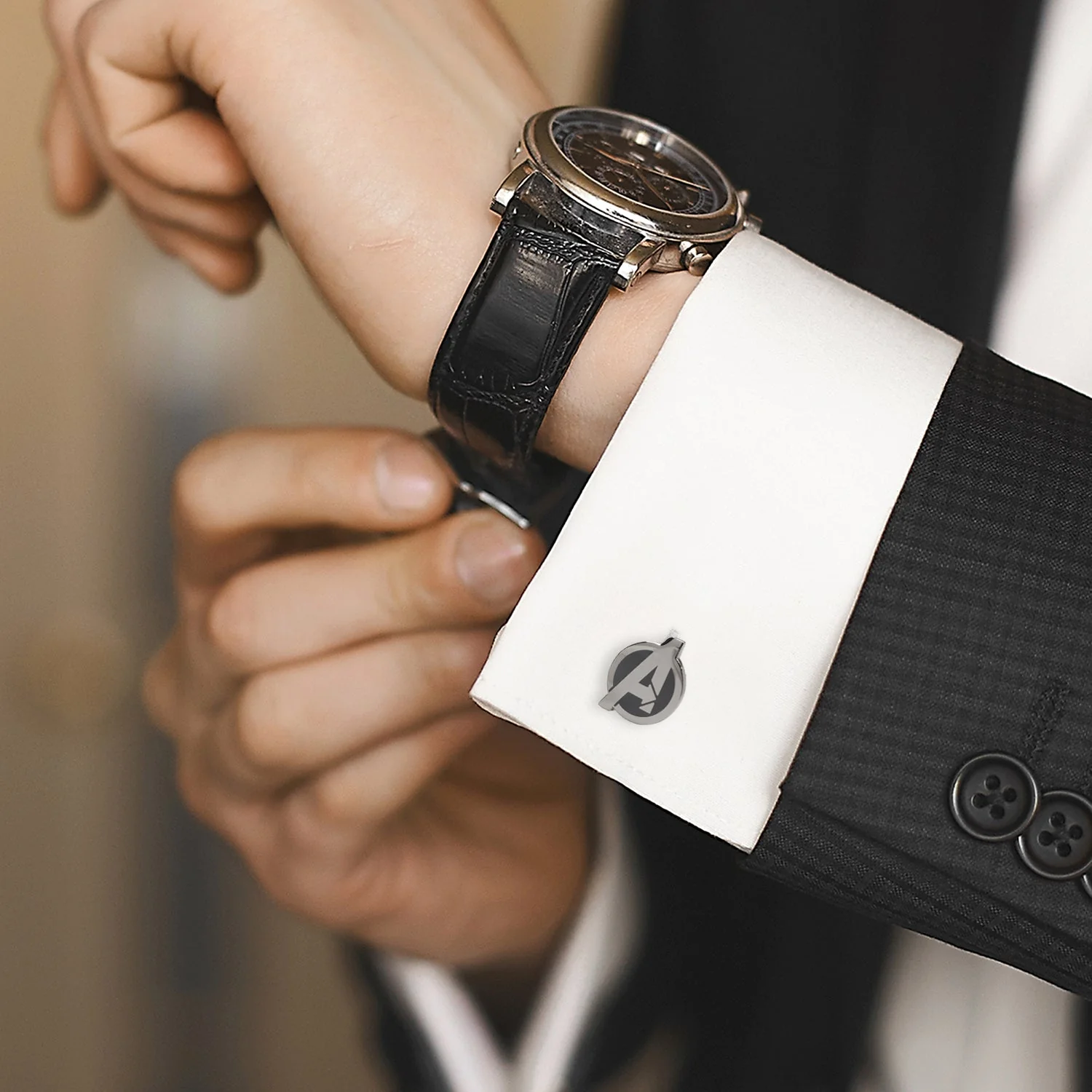 Avengers Gunmetal Cufflinks - Image 2