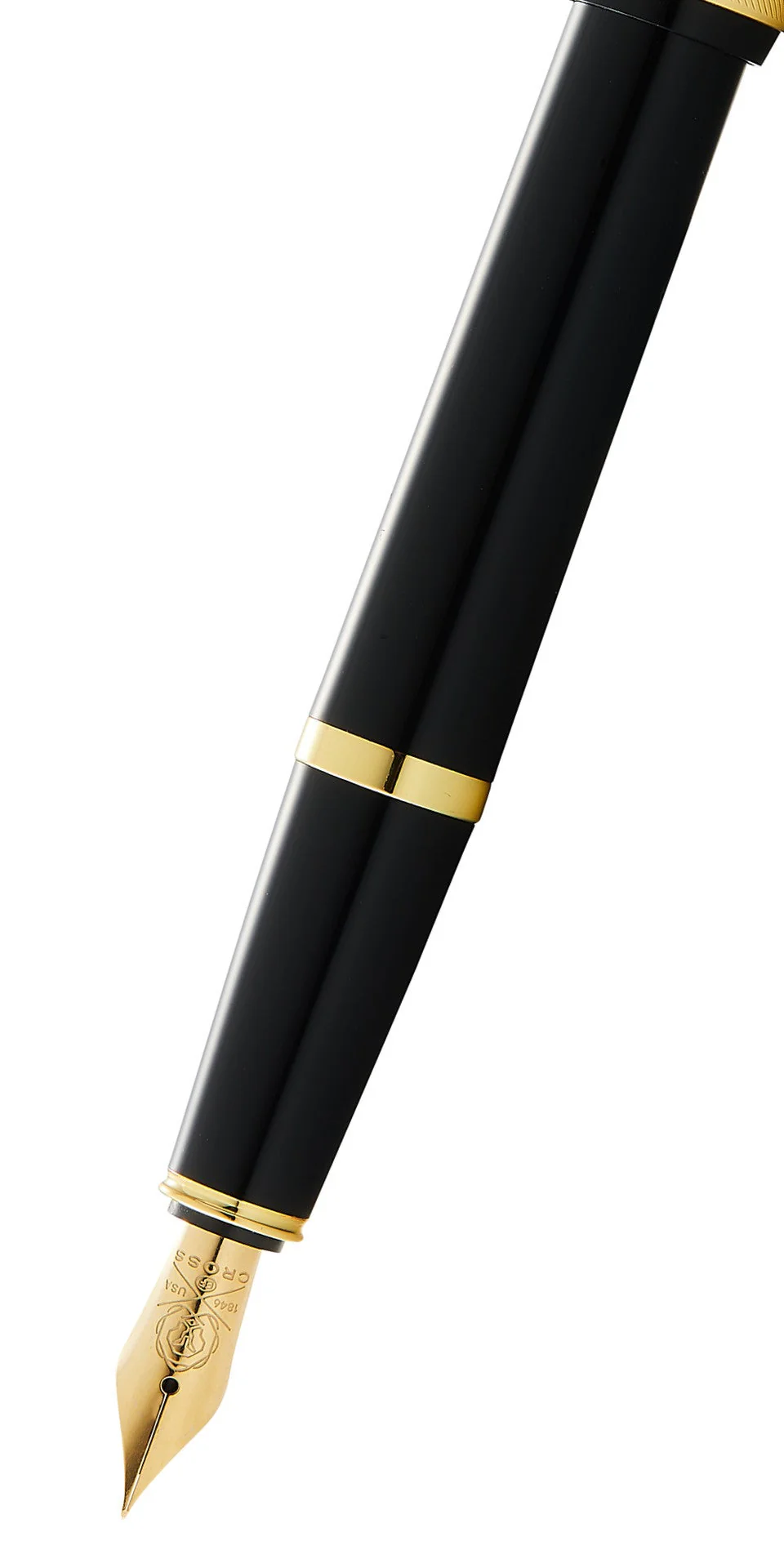 Bailey Light™ Polished Black Resin and Gold Tone Extra-Fine Nib Fountain Pen - Image 2