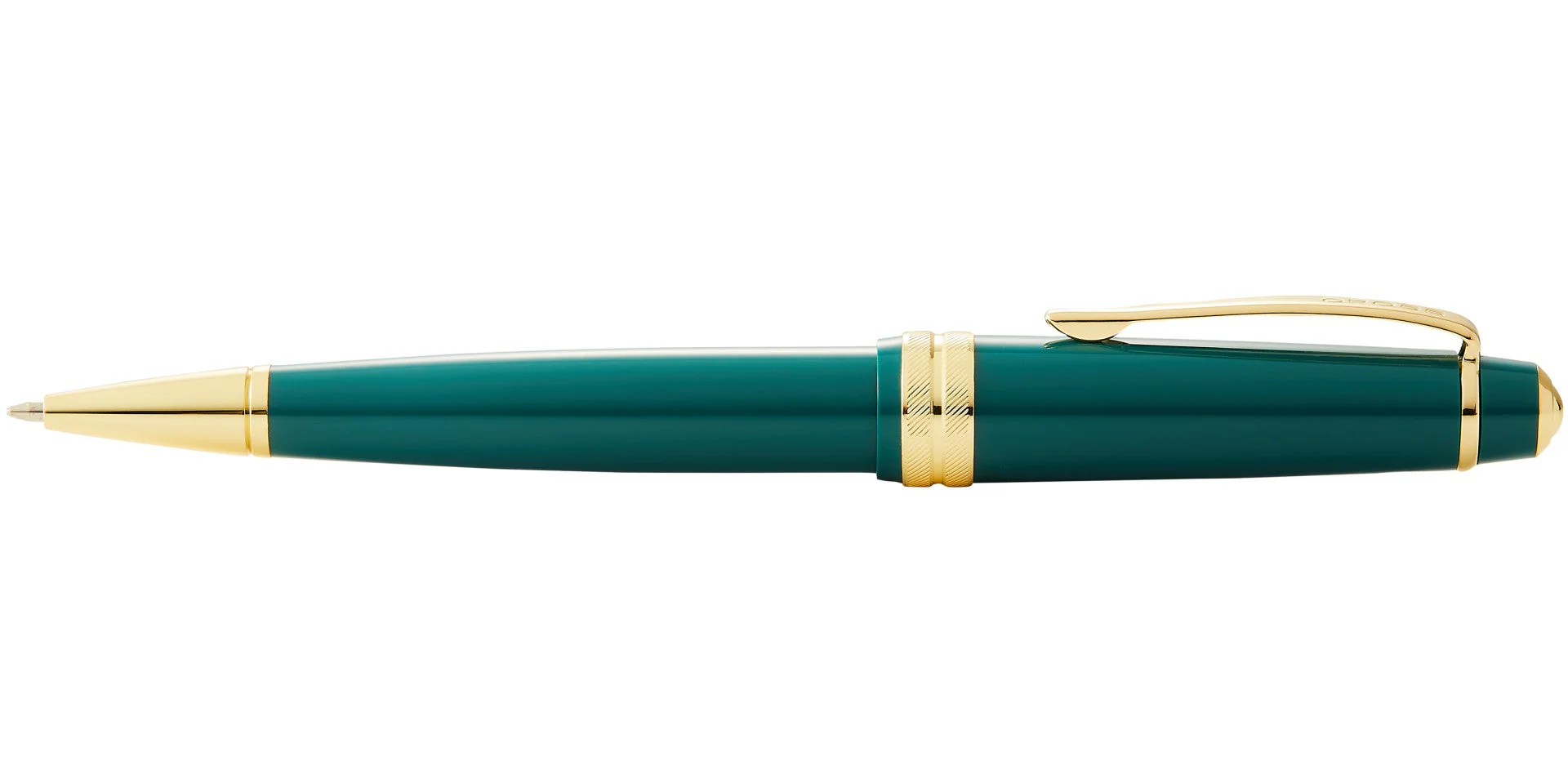 Bailey Light™ Polished Green Resin and Gold Tone Ballpoint Pen - Image 4