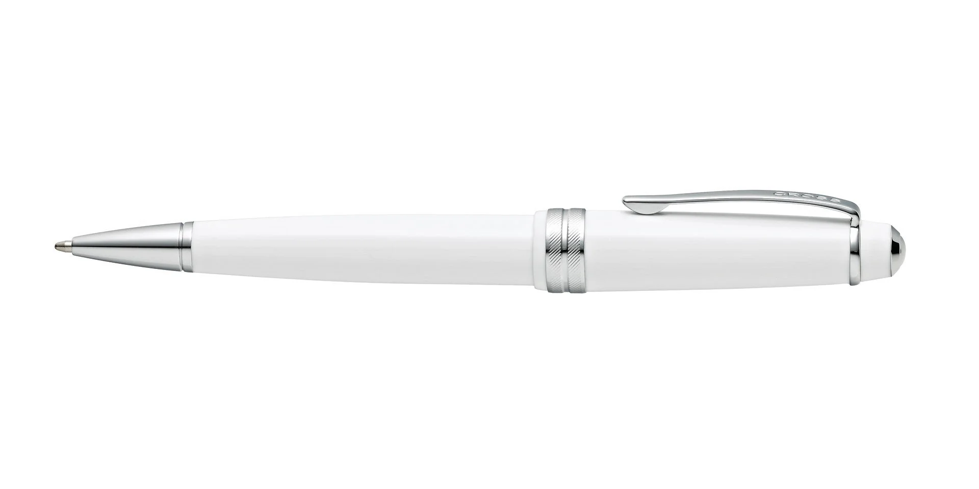 Bailey Light™ Polished White Resin Ballpoint Pen - Image 4