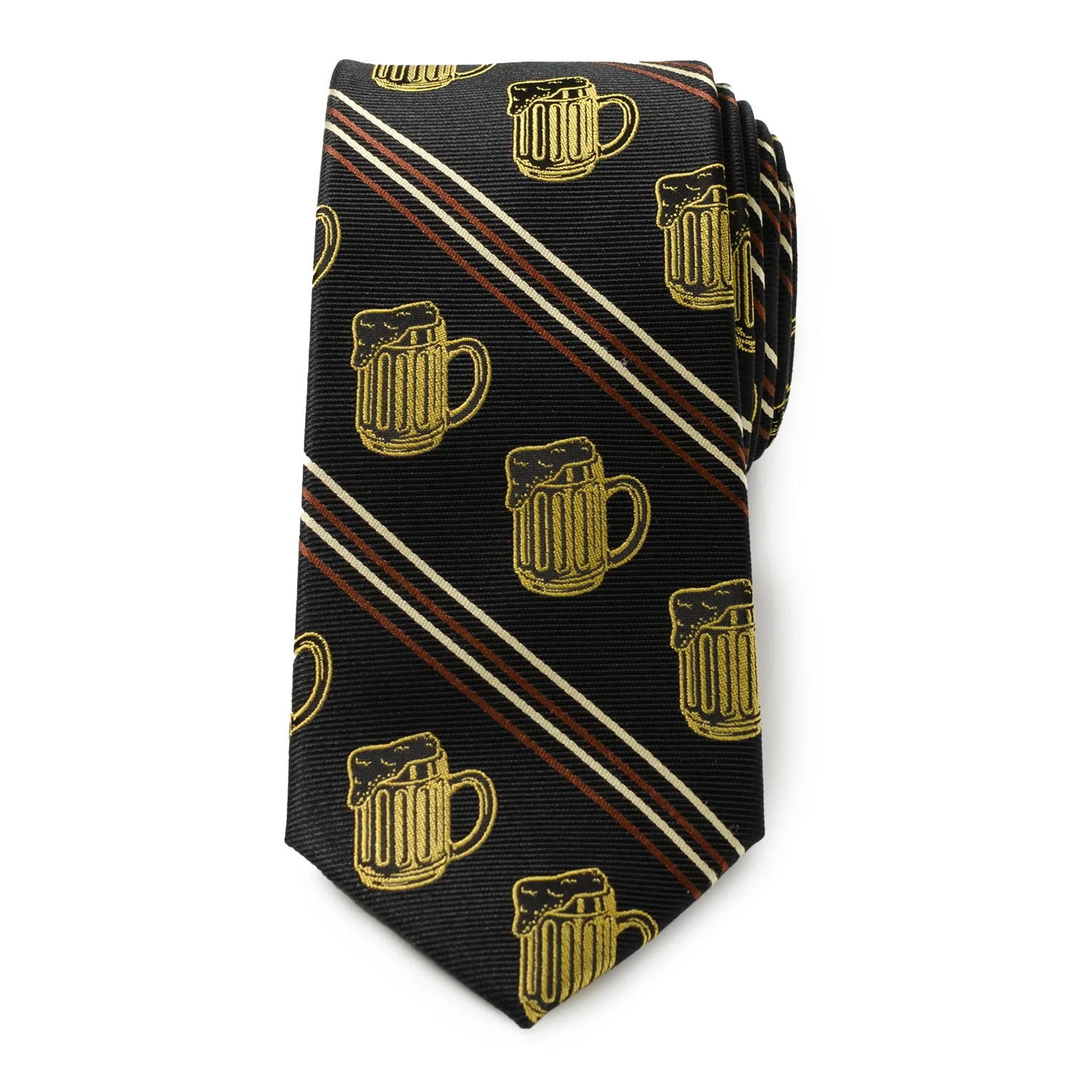 Beer Aficionado Black Striped Mens Tie - Image 3