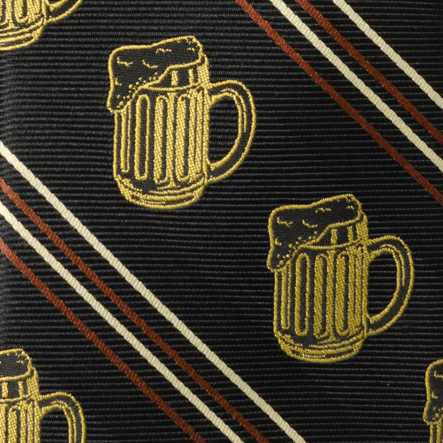 Beer Aficionado Black Striped Mens Tie - Image 4