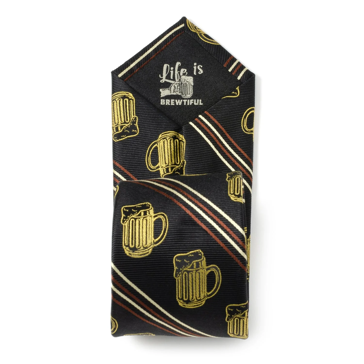 Beer Aficionado Black Striped Mens Tie - Image 7