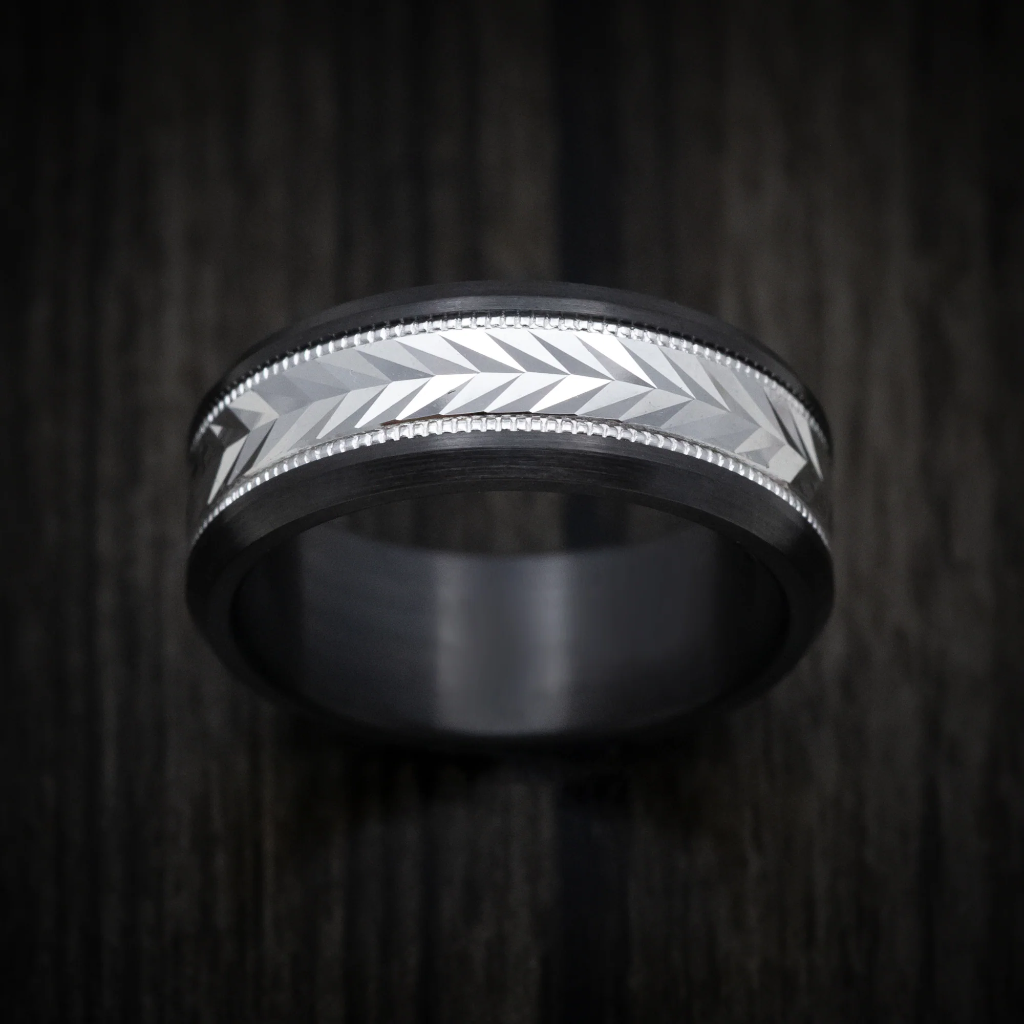 Black Titanium and 14K Gold Men's Ring - Image 2
