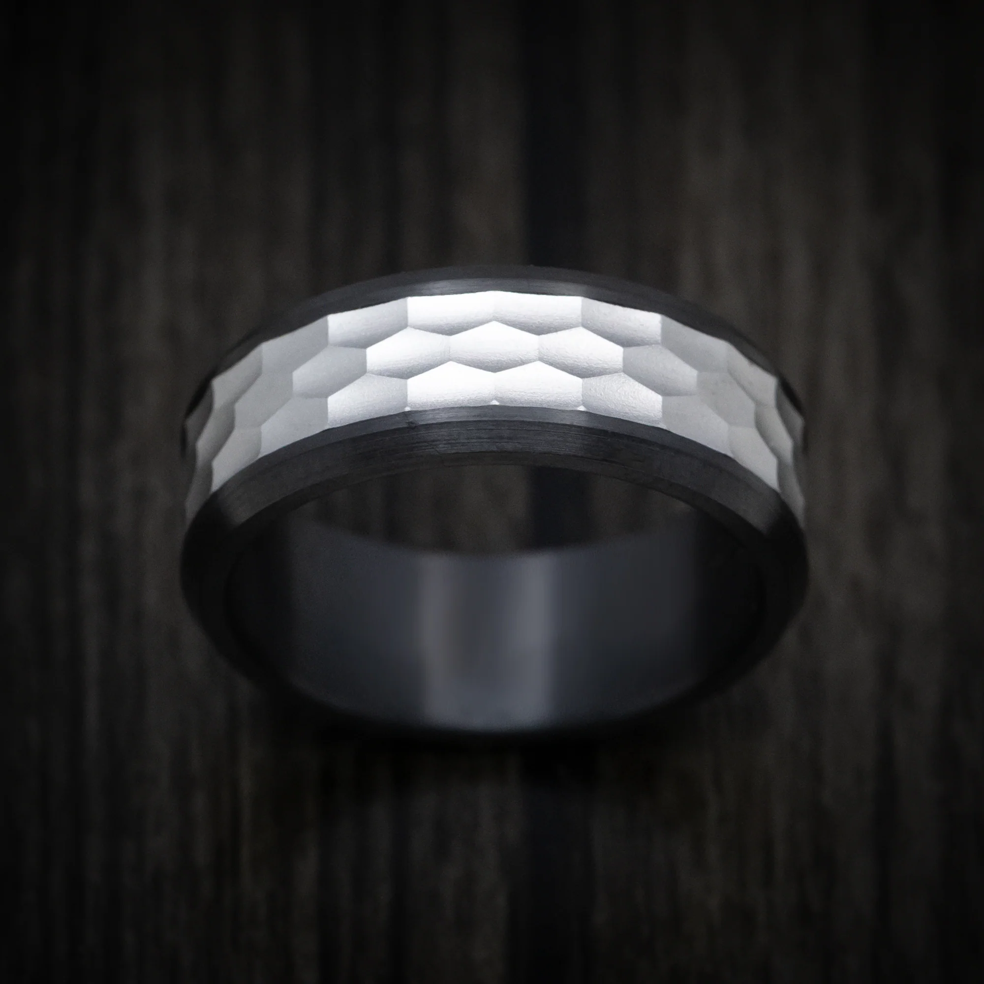 Black Titanium and 14K Gold Men's Ring - Image 2