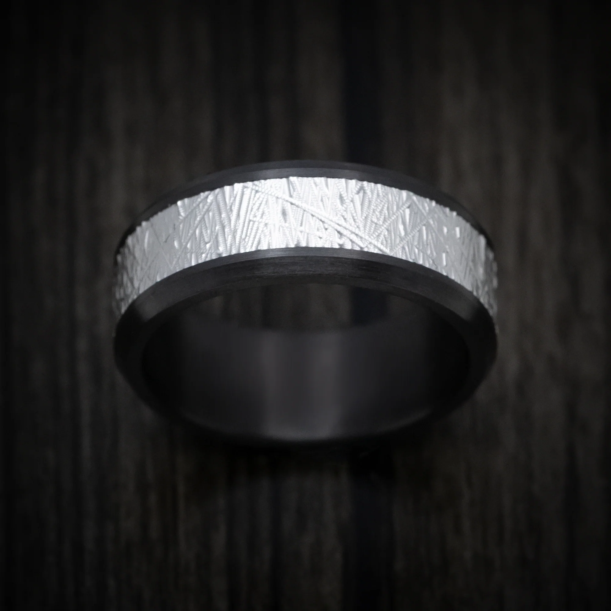 Black Titanium and 14K Gold Men's Ring - Image 2