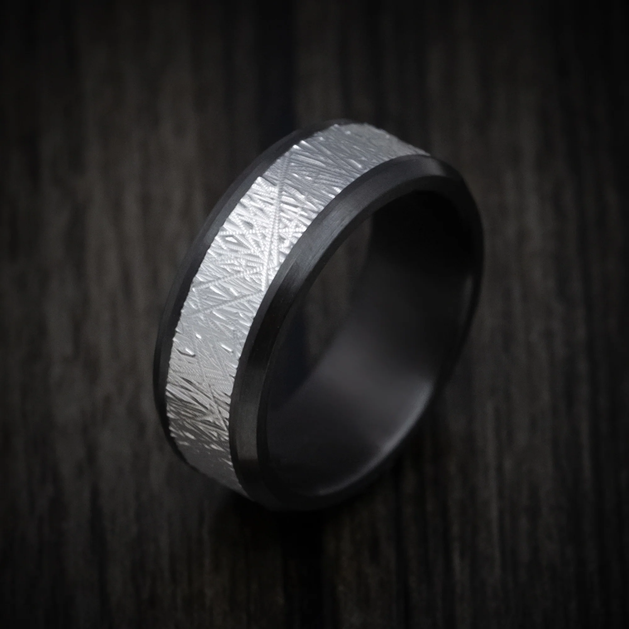 Black Titanium and 14K Gold Men's Ring - Image 3