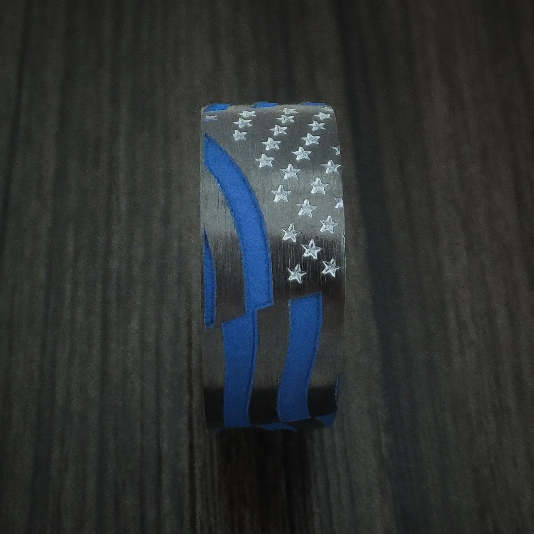 Black Titanium and Cerakote American Custom Made United States Men's Ring - Image 3