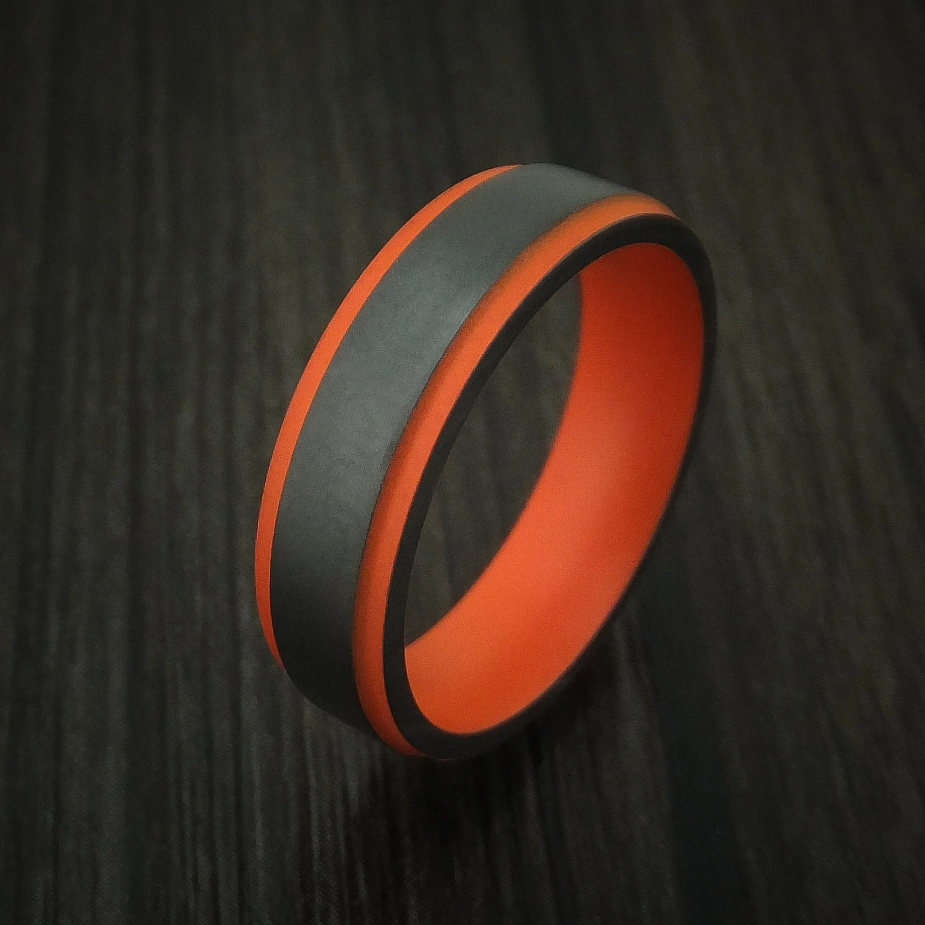 Black Titanium and Cerakote Men's Ring Custom Made - Image 3