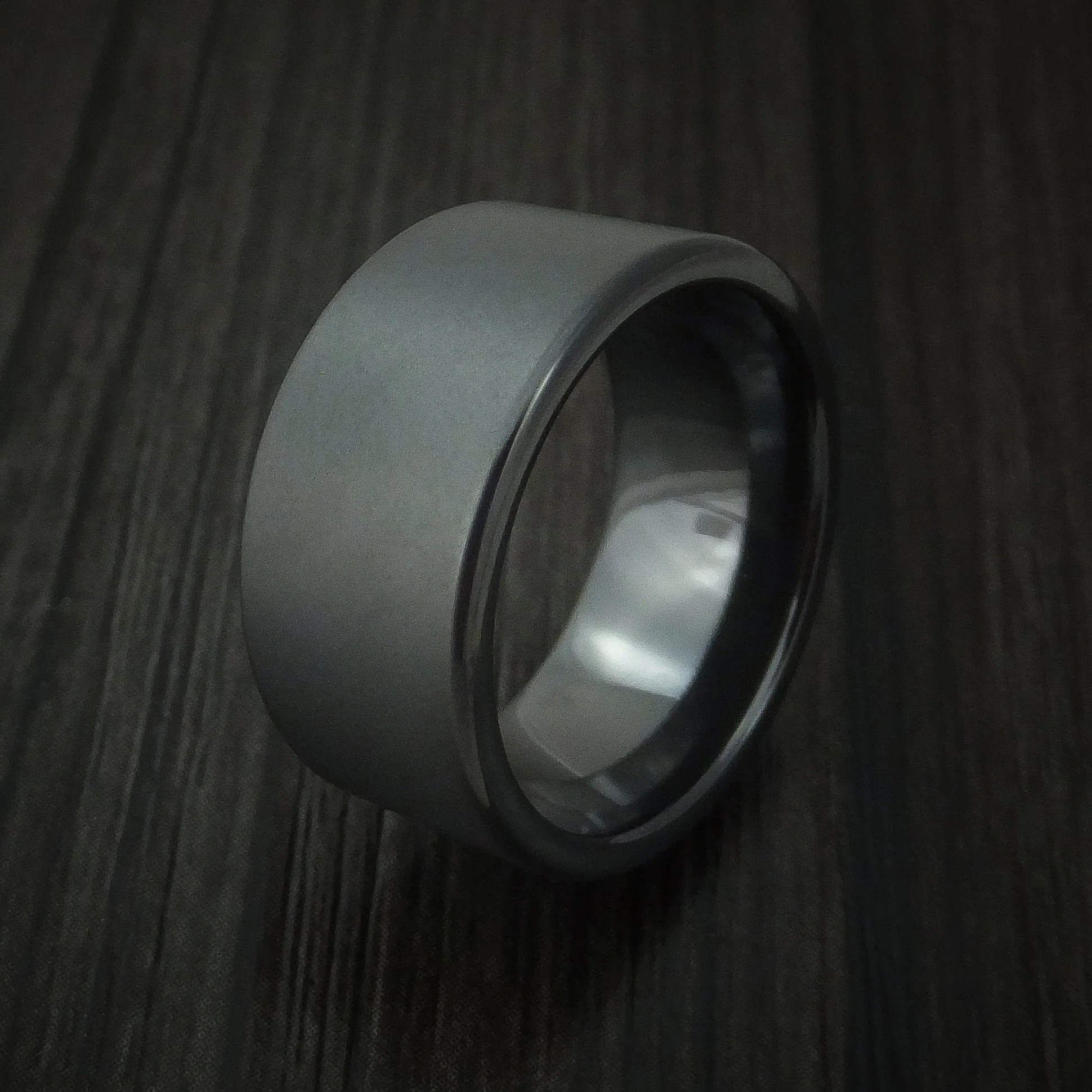 Black Titanium or Black Zirconium Custom Men's Ring - Image 4
