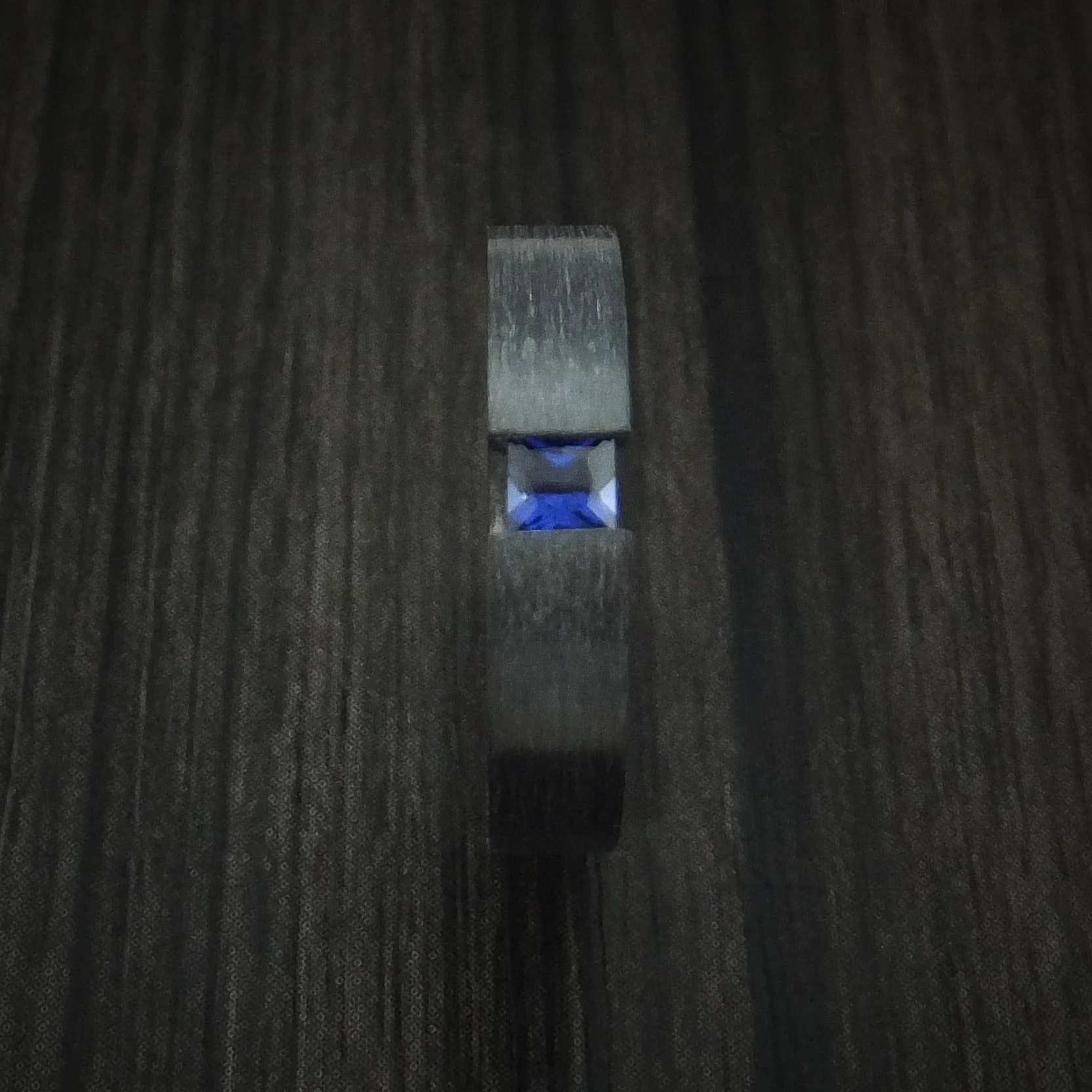 Black Titanium or Black Zirconium Custom Men's Ring with Sapphire - Image 3