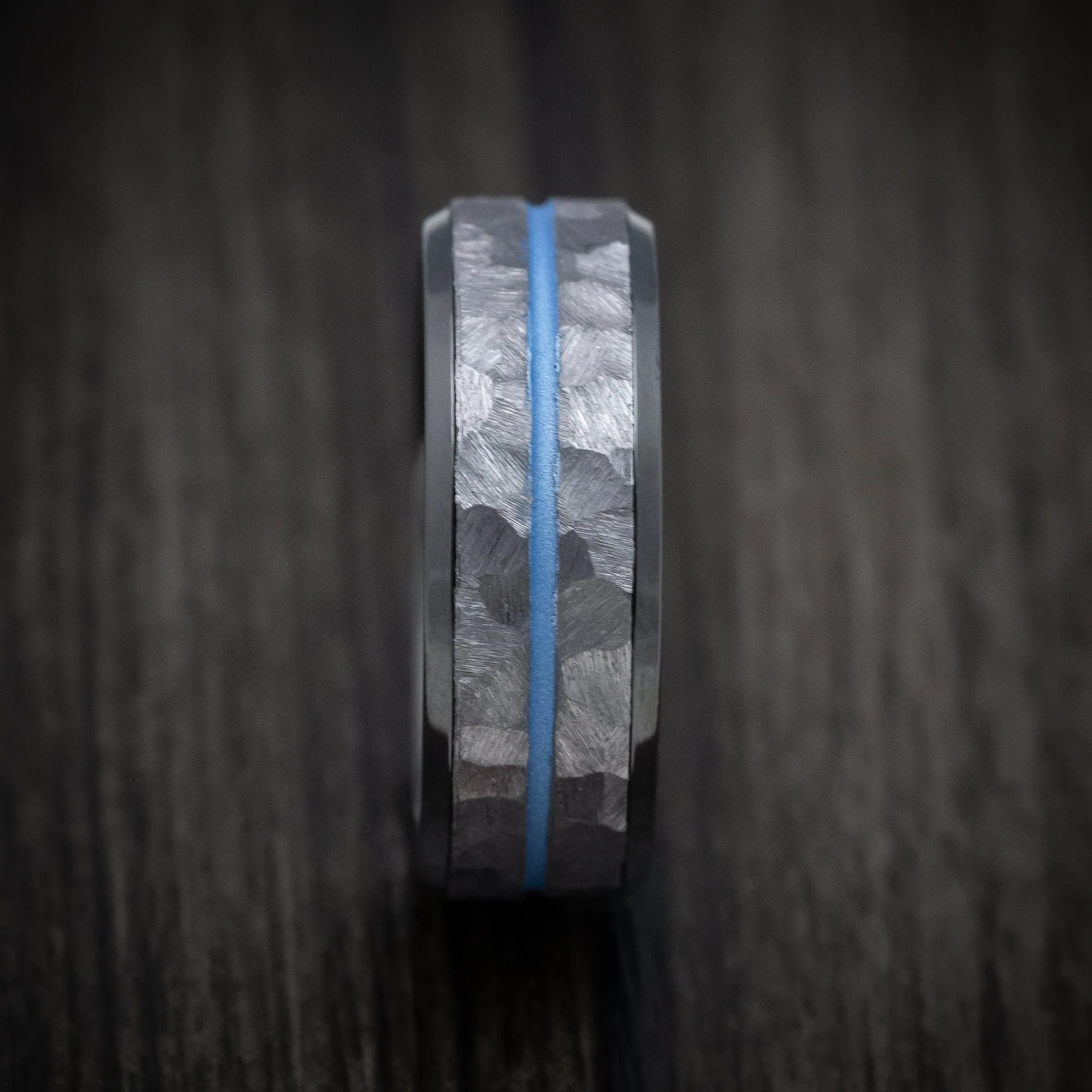 Black Titanium Men's Ring with Tantalum and Cerakote Inlays Custom Made Band - Image 3