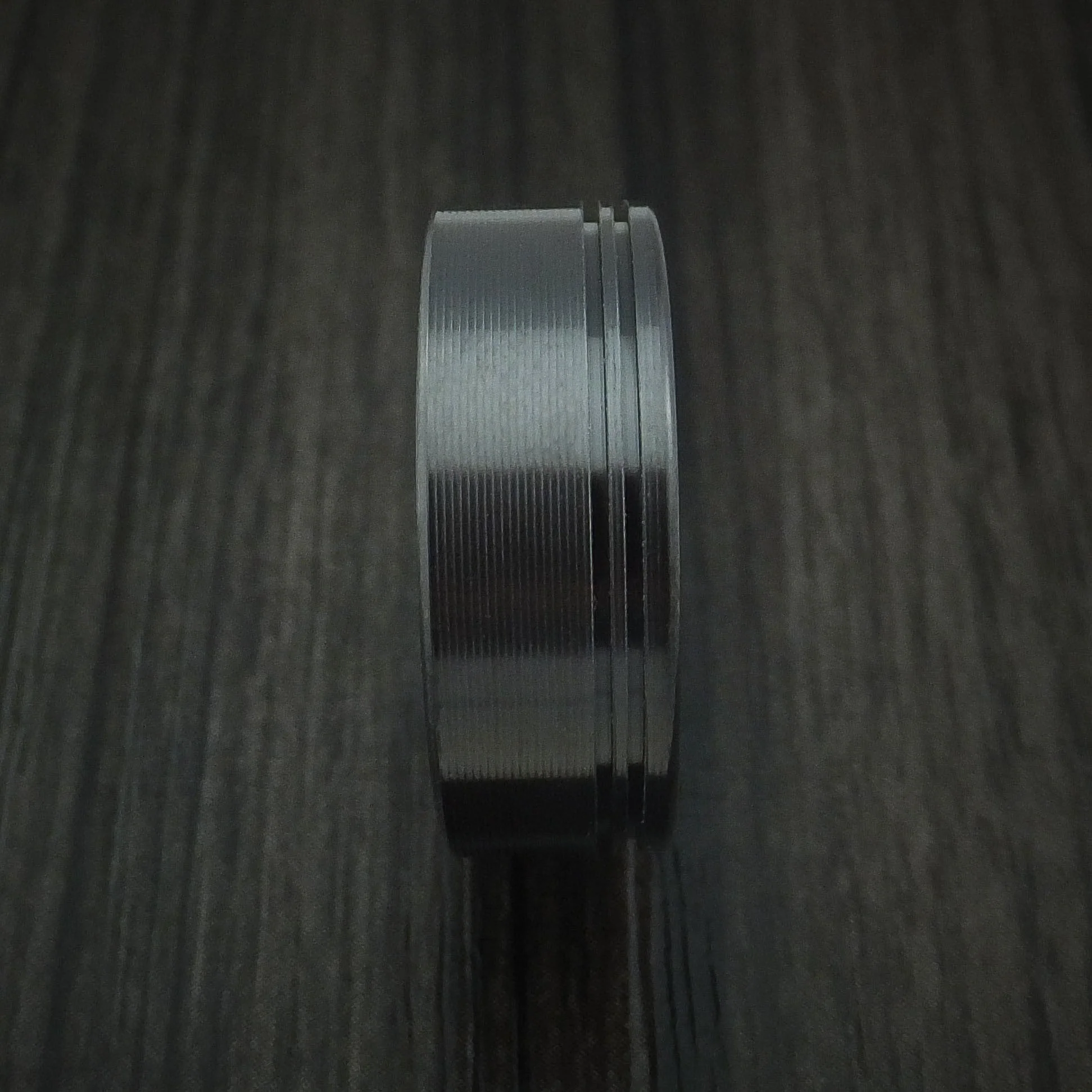 Black Titanium or Black Zirconium Custom Men's Ring with an Interior Anodized Sleeve - Image 3