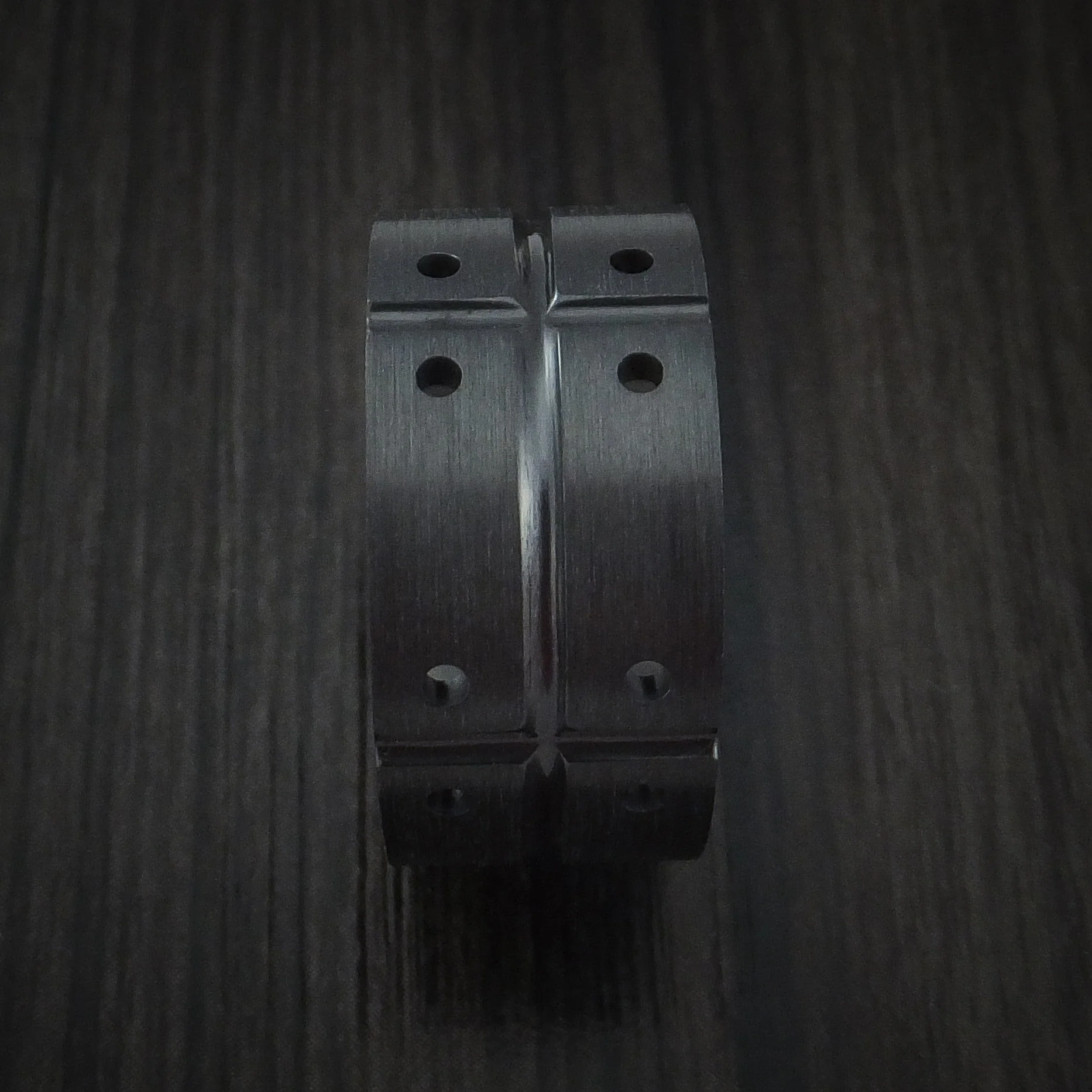 Wide Black Titanium or Black Zirconium Custom Men's Ring with an Industrial Design - Image 3