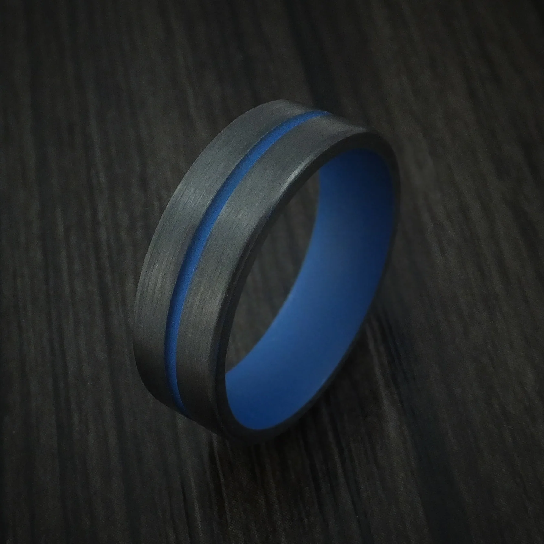 Black Zirconium and Cerakote Men's Ring Custom Made Band - Image 4