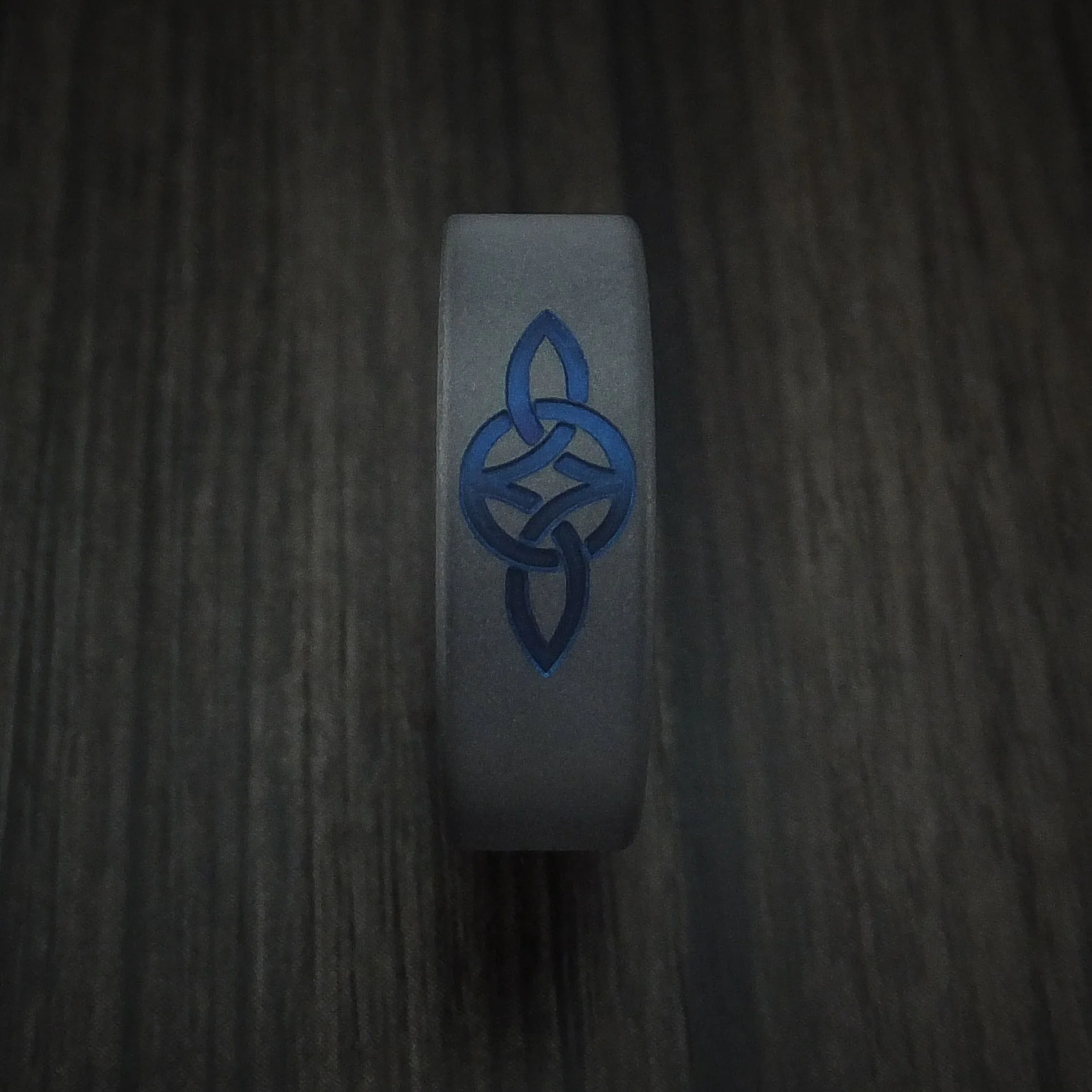 Black Zirconium Celtic Knot Men's Ring with Anodized Sleeve Custom Made Band - Image 3