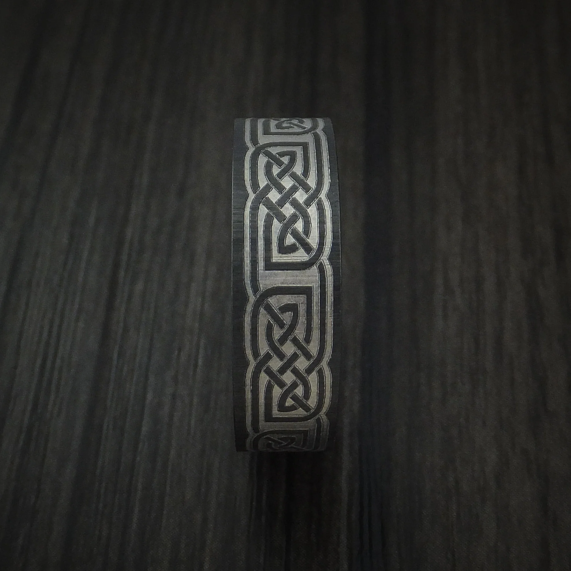 Black Zirconium Celtic Knot Men's Ring with Anodized Sleeve Custom Made Band - Image 3