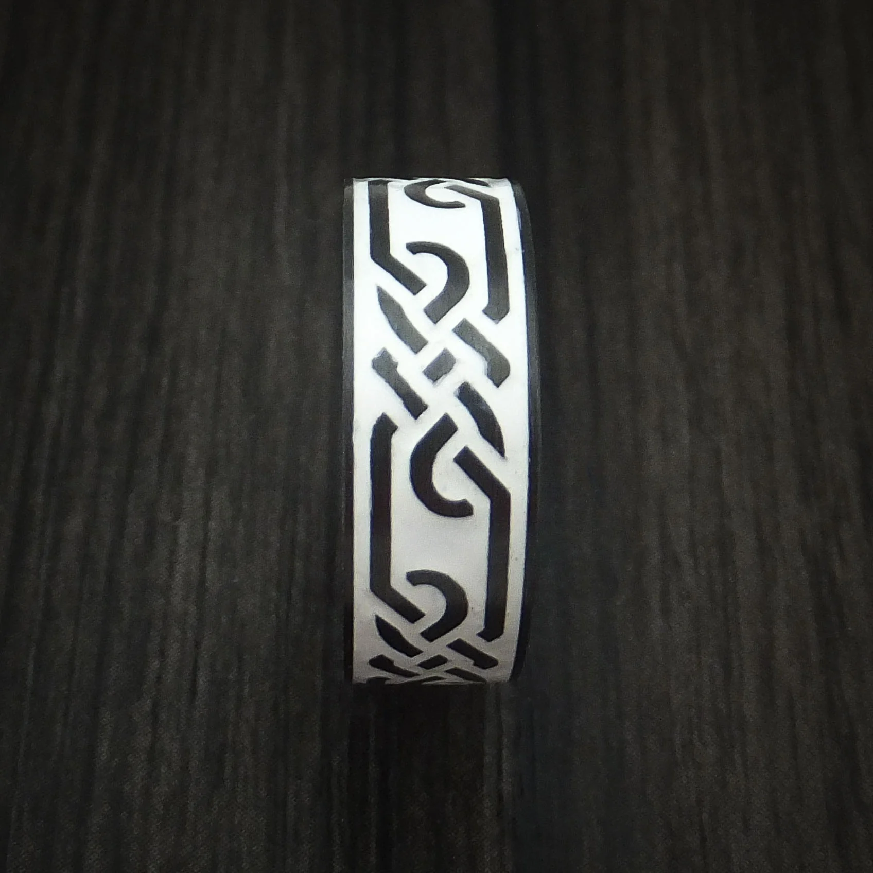 Black Zirconium Celtic Trinity Men's Ring Irish Knot Design Band - Image 3