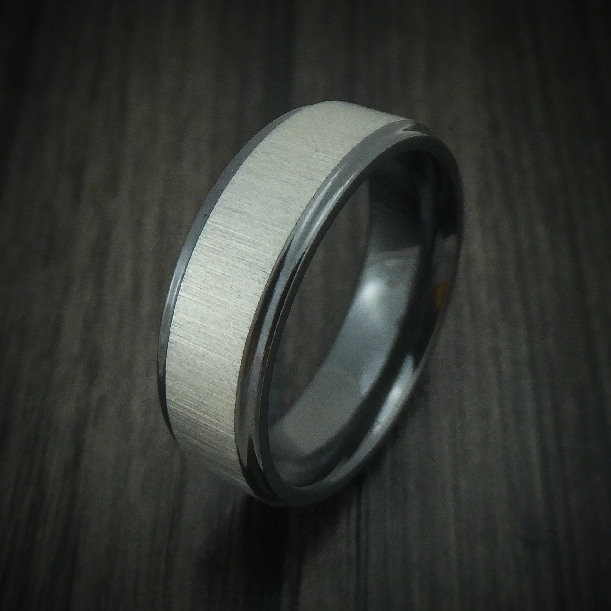 Black Zirconium Cross Satin Finish Men's Ring - Image 4