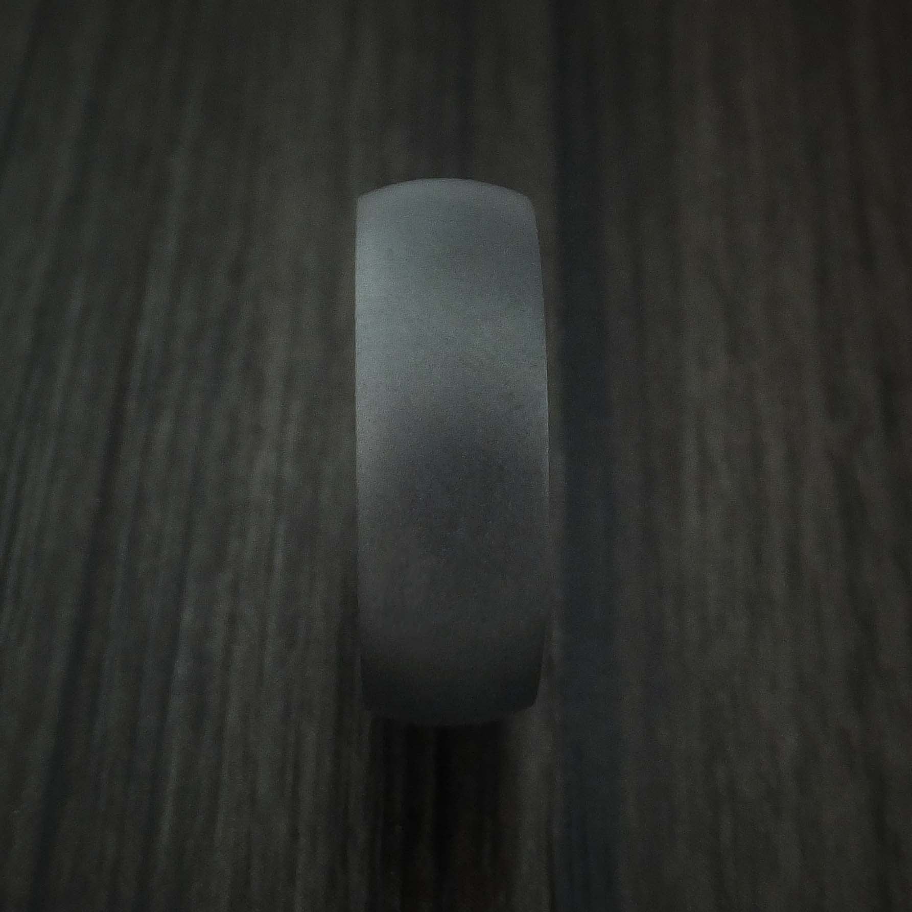 Black Zirconium Men's Ring with Hardwood Sleeve Custom Made Band - Image 3